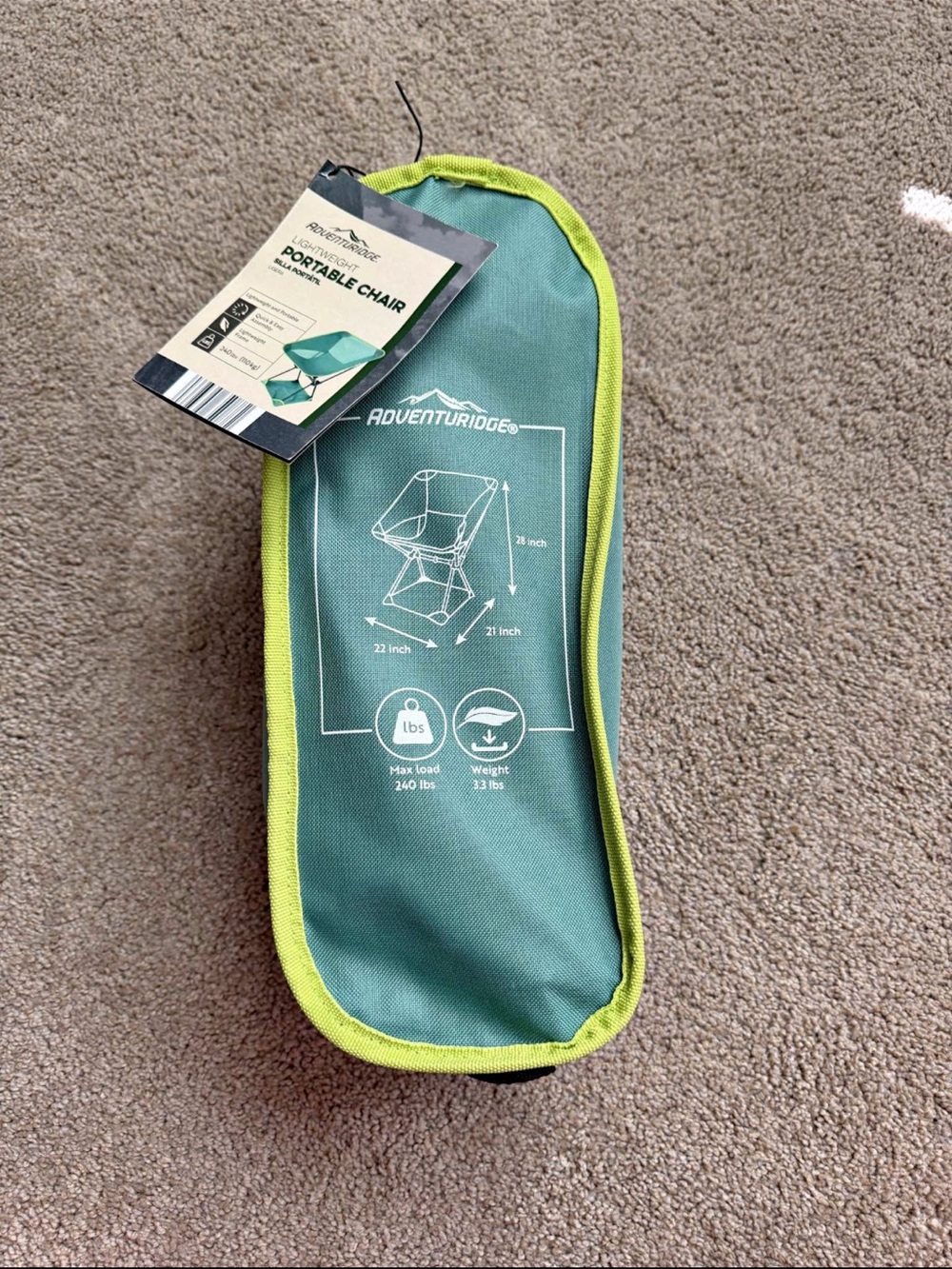 Lightweight portable camping chair
